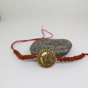 Om Rakhi With Rudraksh Beads
