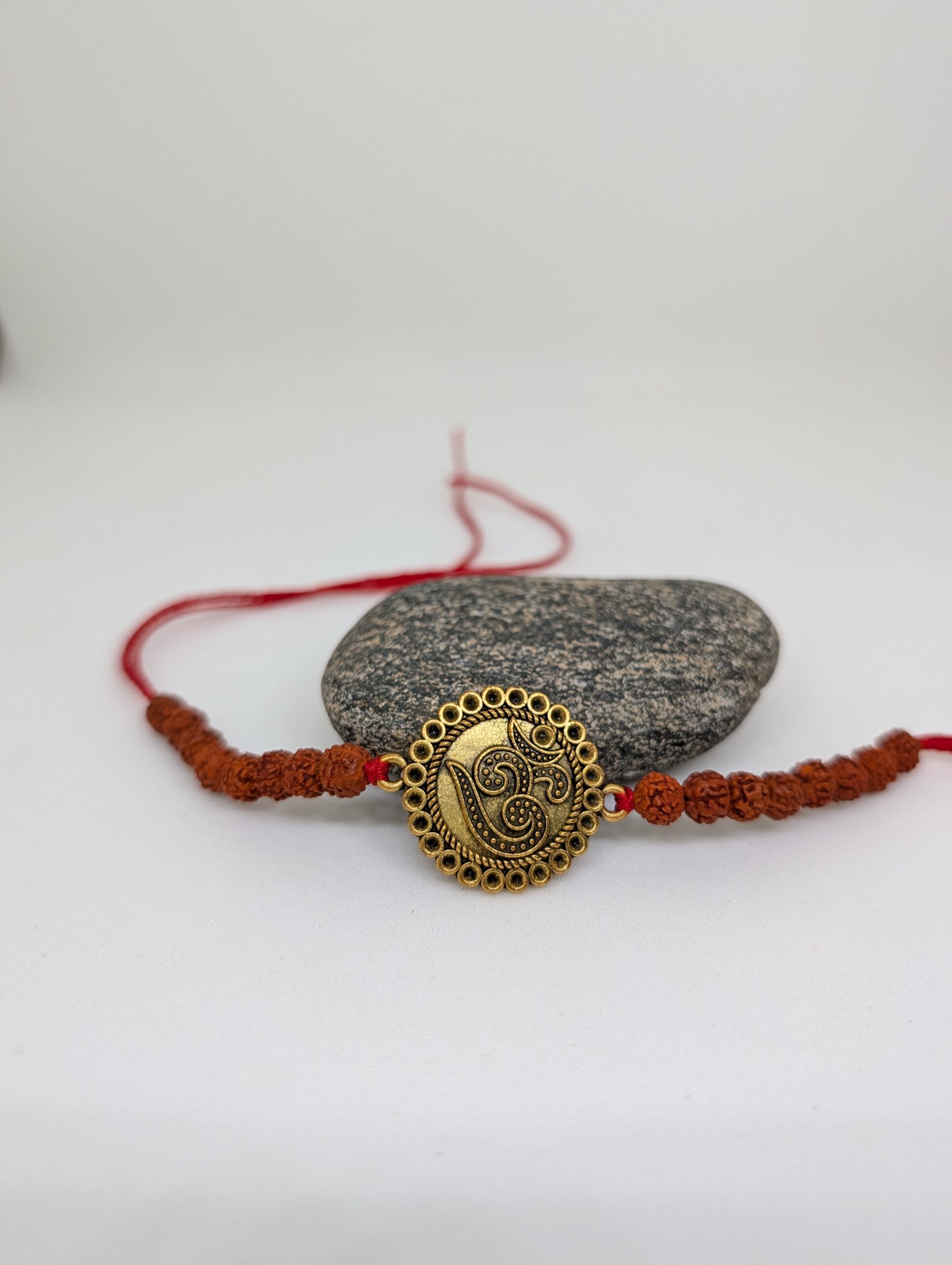 Om Rakhi With Rudraksh Beads